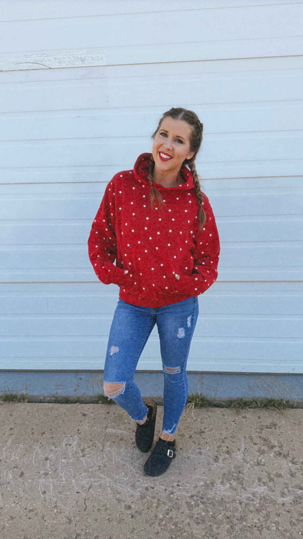 Arianna Star Hoodie | Red