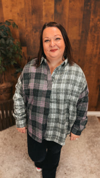 Jesslyn Plaid Flannel Top | Lavender