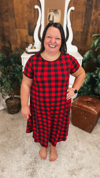 Linda Buffalo Plaid Dress | Red