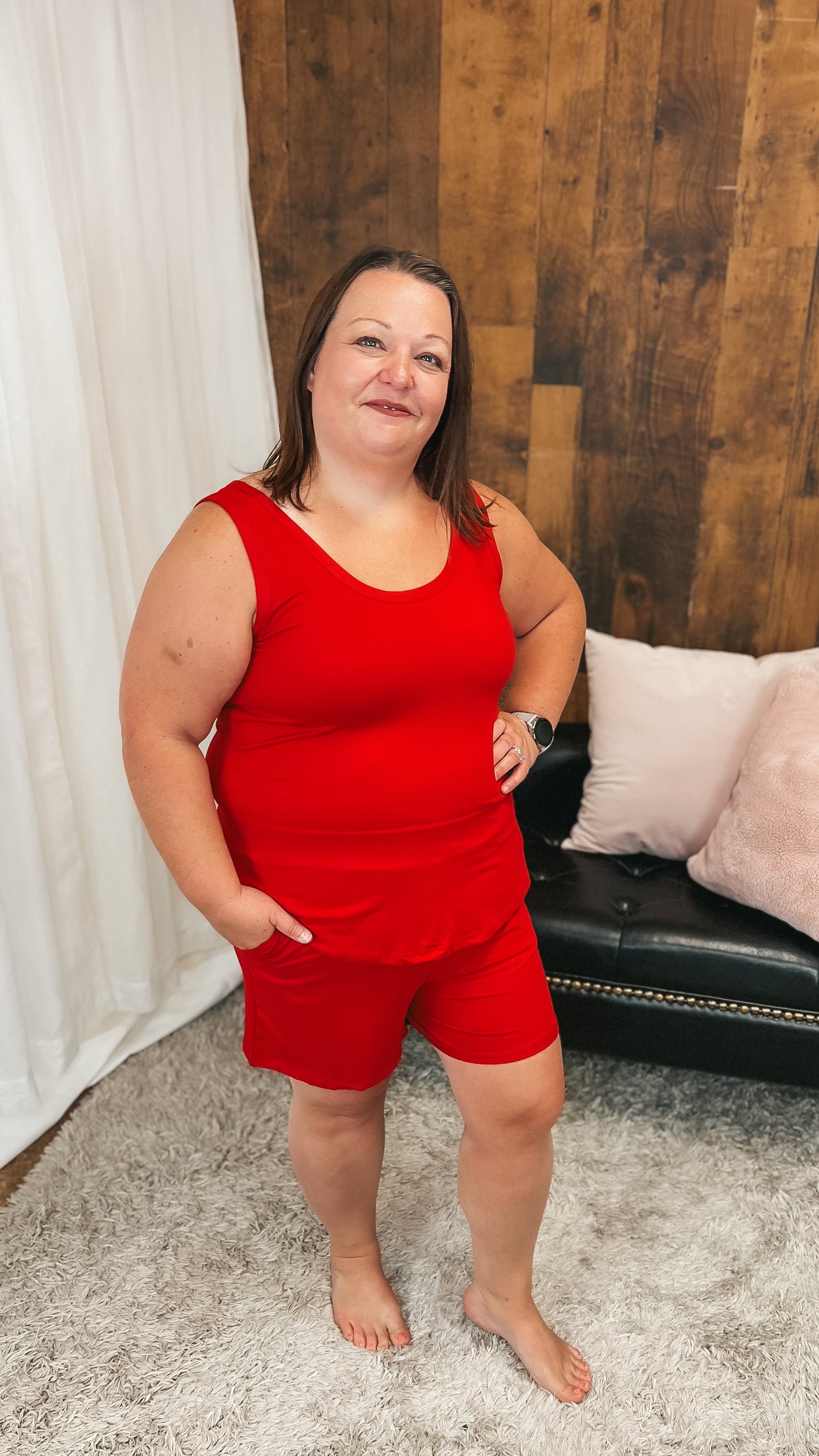 Payton Tank Top Short Set | Ruby