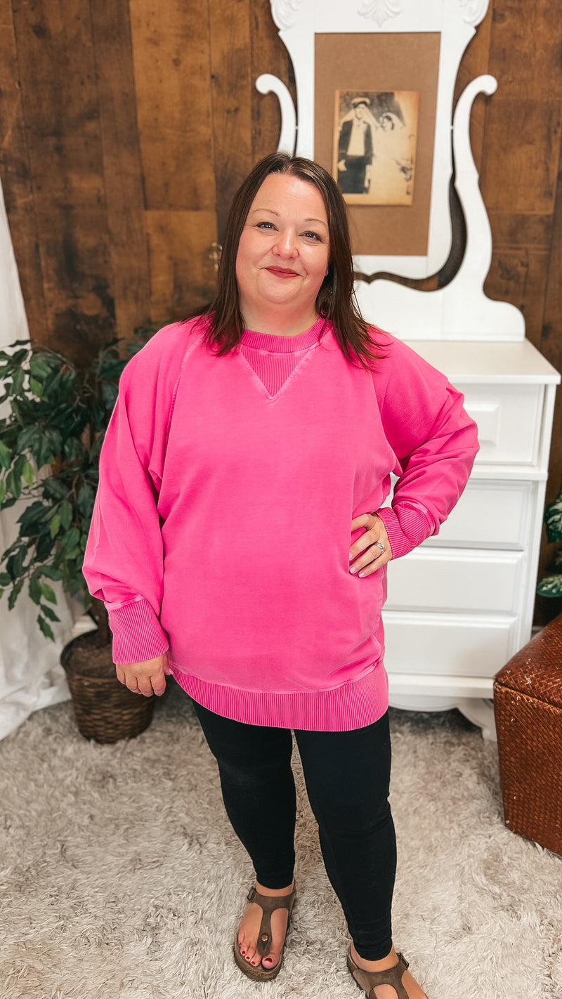 Lori Pocket Sweater: Pink
