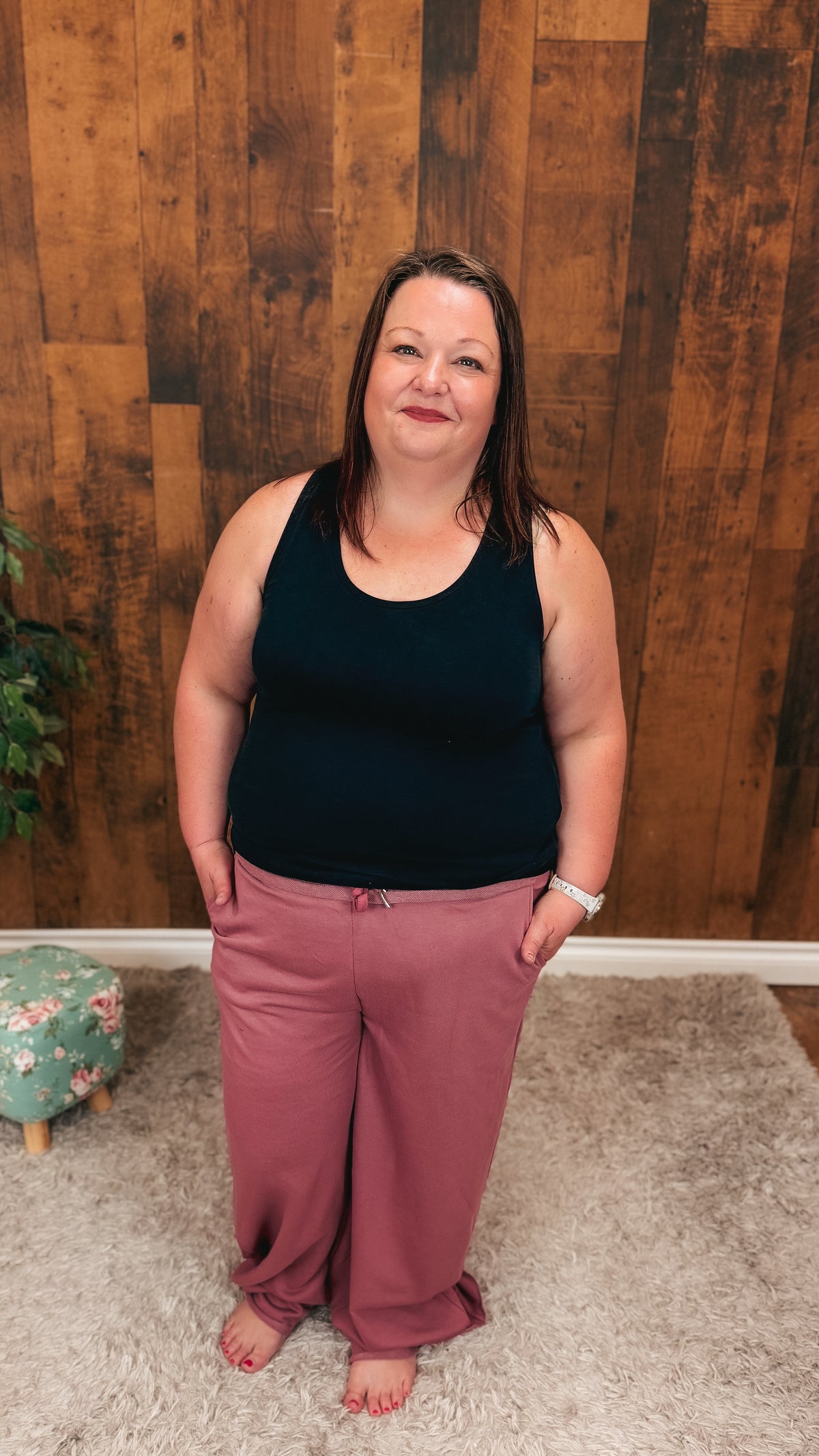 Audrey Wide Leg Jogging Pants | Rose