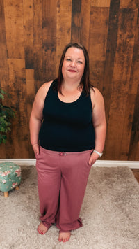Audrey Wide Leg Jogging Pants | Rose