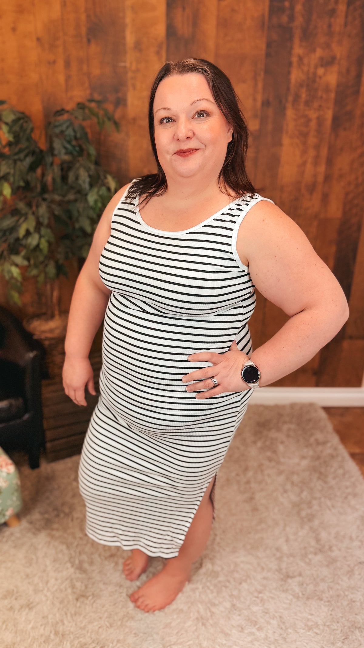Claudia Stripe Sundress | White