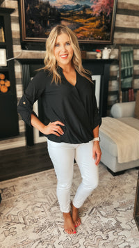 Aislynne Snap Blouse | Black