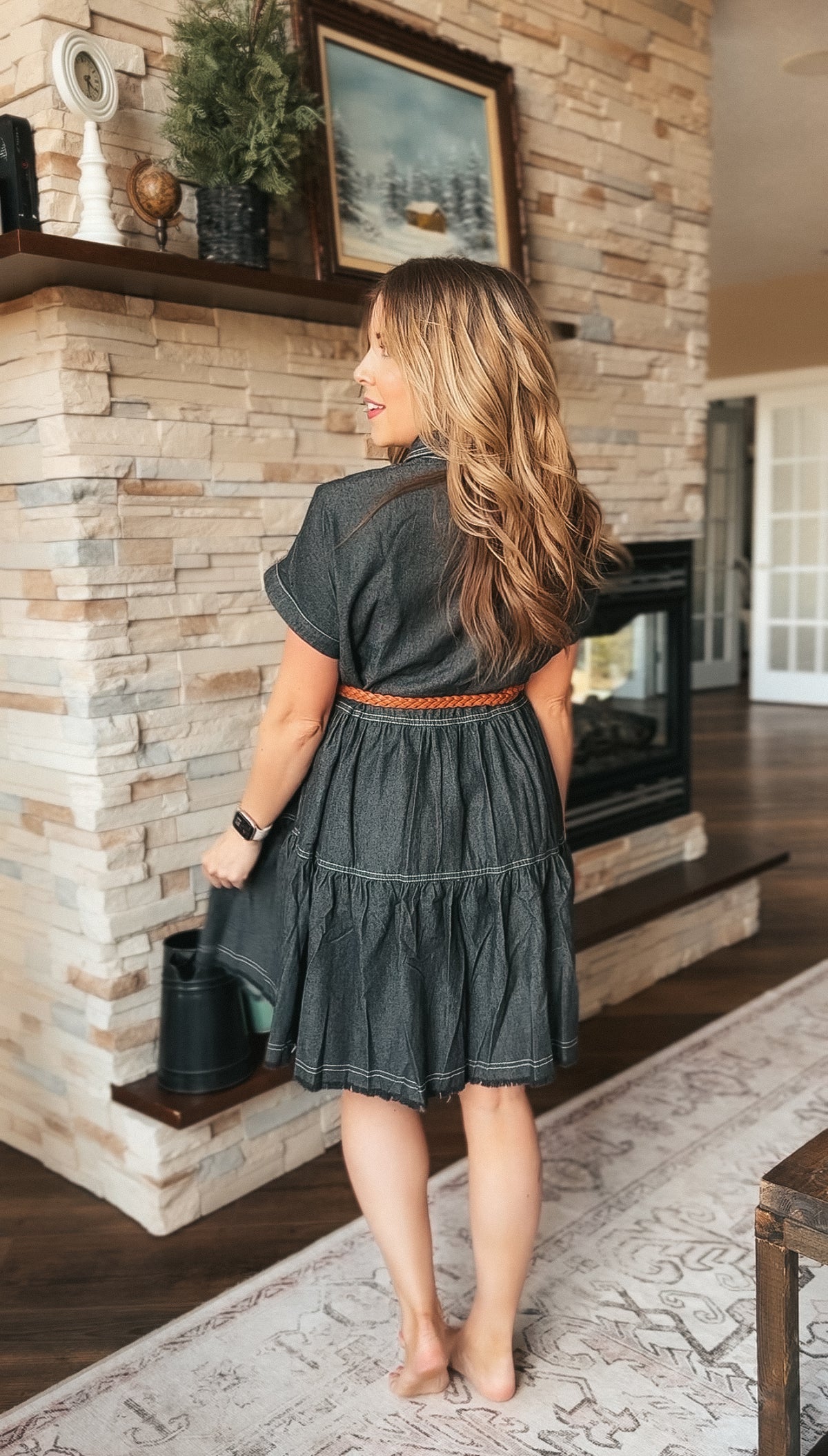 Ava Denim Dress | Charcoal