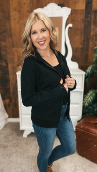 Layne Zip Hoodie: Black