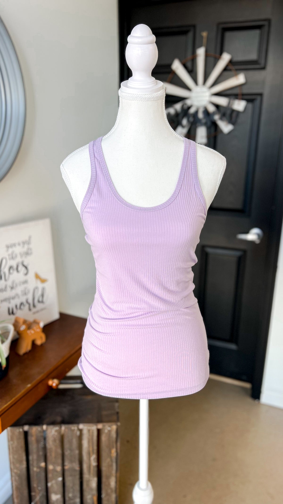 Rynlee Ribbed Tank Top: Lavender