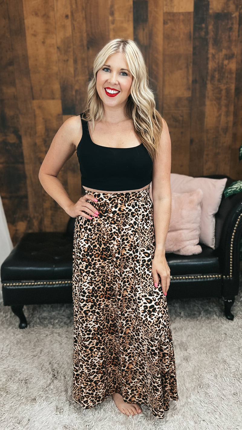Roxanne Leopard Maxi Skirt