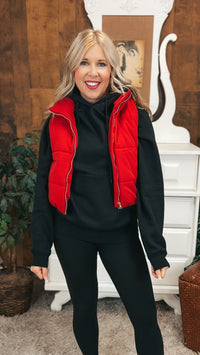 Courtney Puffer Vest: Red