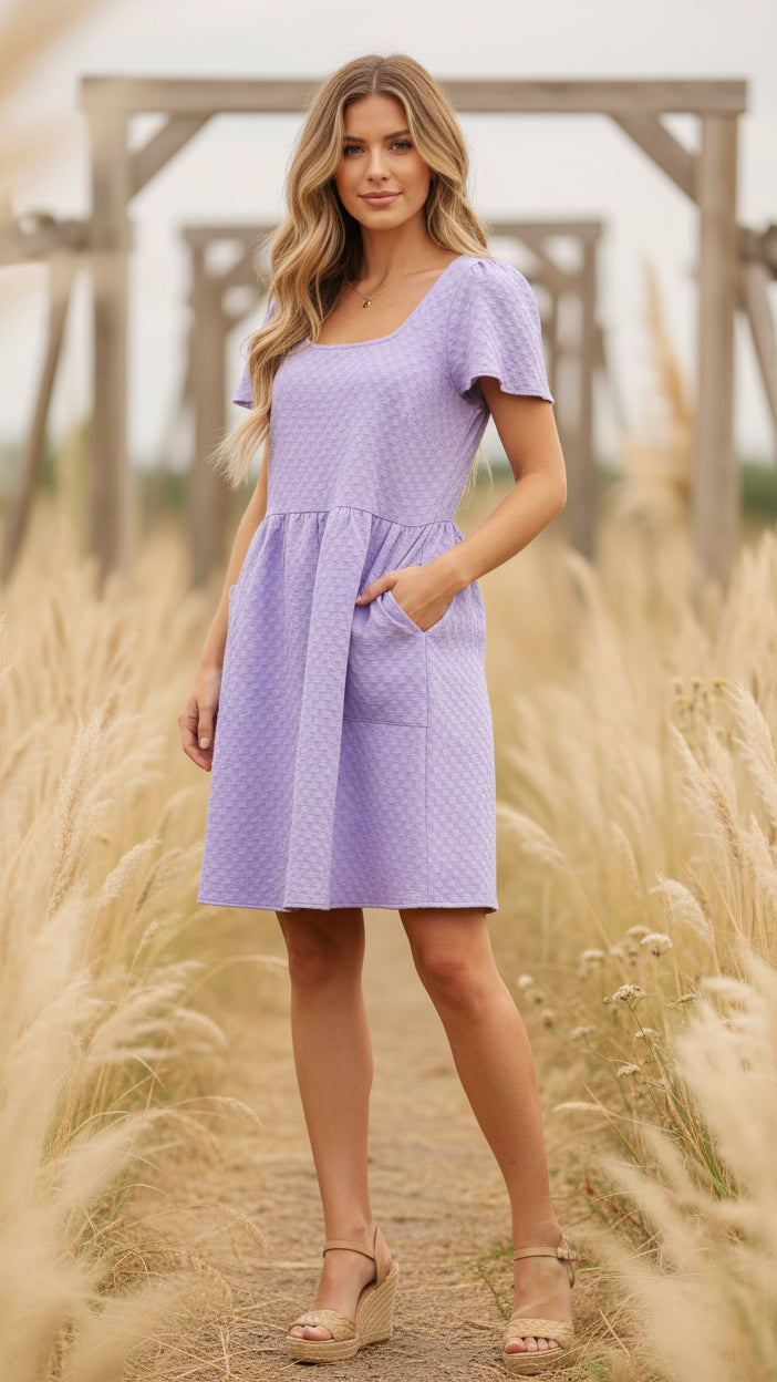 # 1 - Purple Geometric Dress | S | SAMPLE SALE