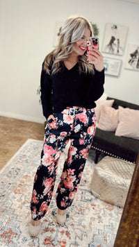 Nicole Belted Floral Pants