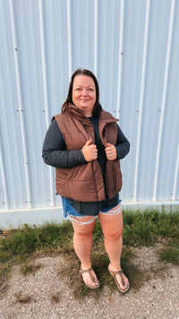 Tori Puffer Vest | Brown