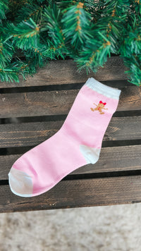 Gingerbread Ankle Socks: Pink *SALE*