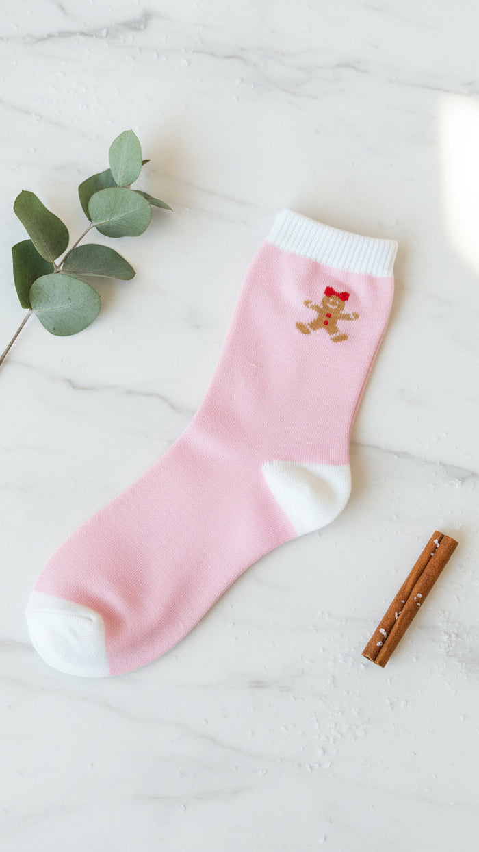 Gingerbread Ankle Socks: Pink *SALE*