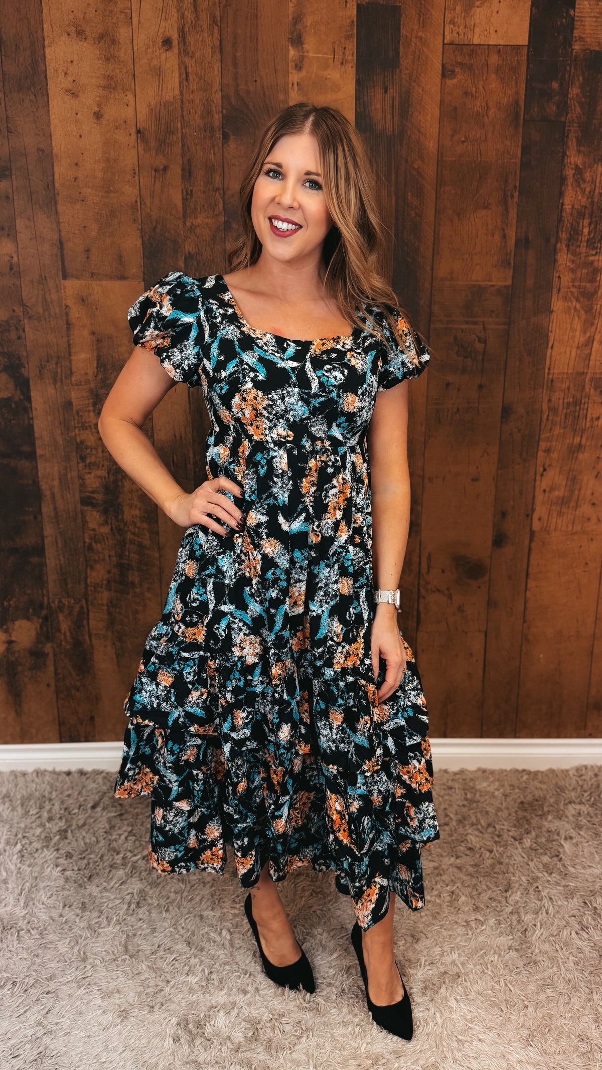 Lilly Floral Dress | Black