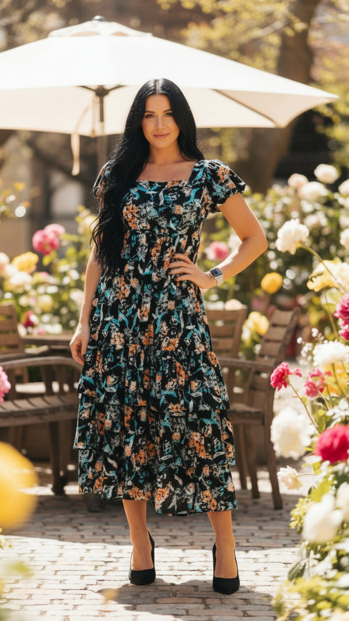Lilly Floral Dress | Black