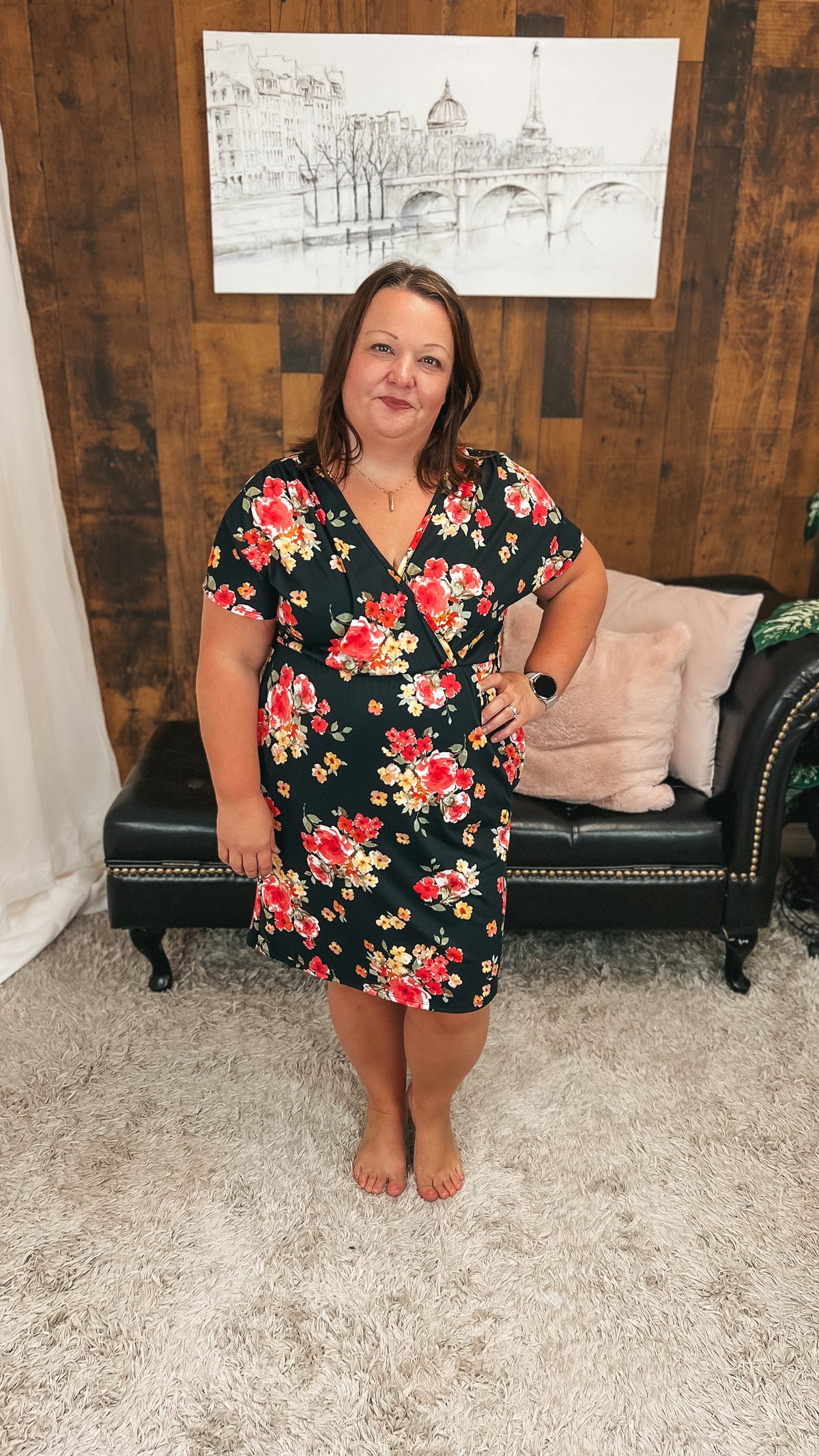 Sonya Floral Dress | Black