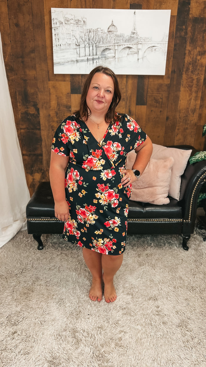 Sonya Floral Dress | Black