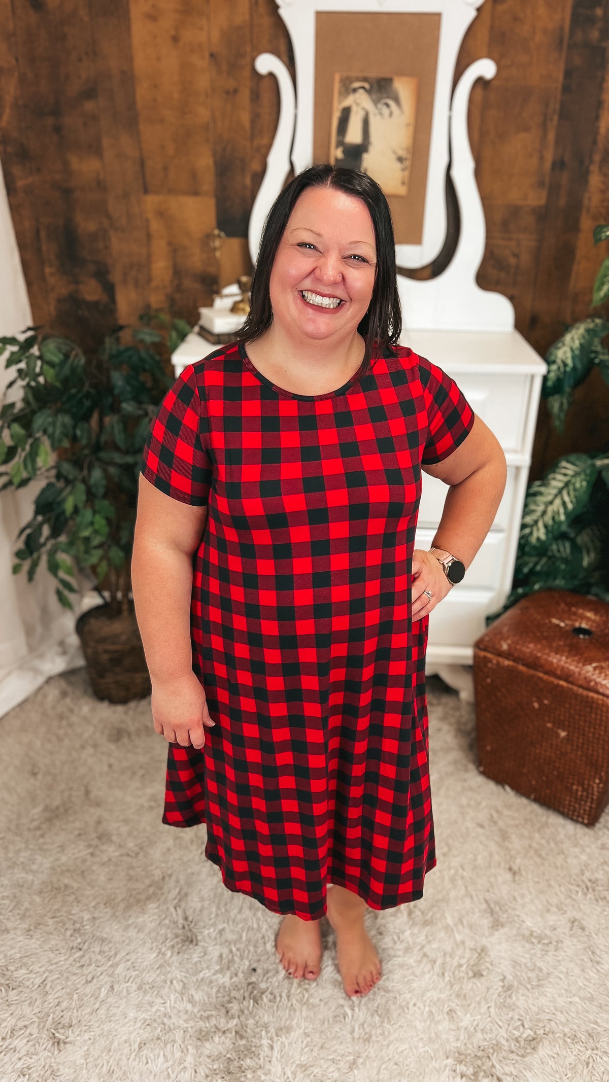 Linda Buffalo Plaid Dress | Red