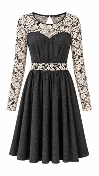 Lacey Lace Dress | Charcoal