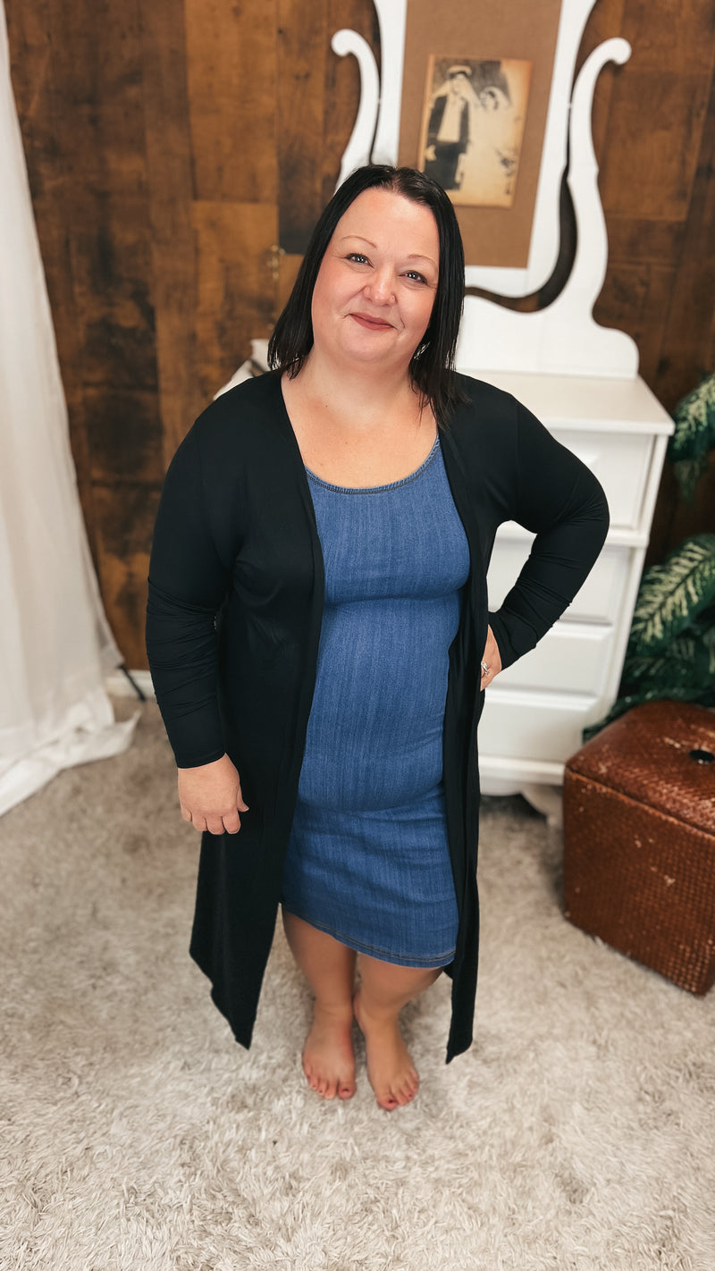 Mary Stretch Denim Dress | Medium Blue