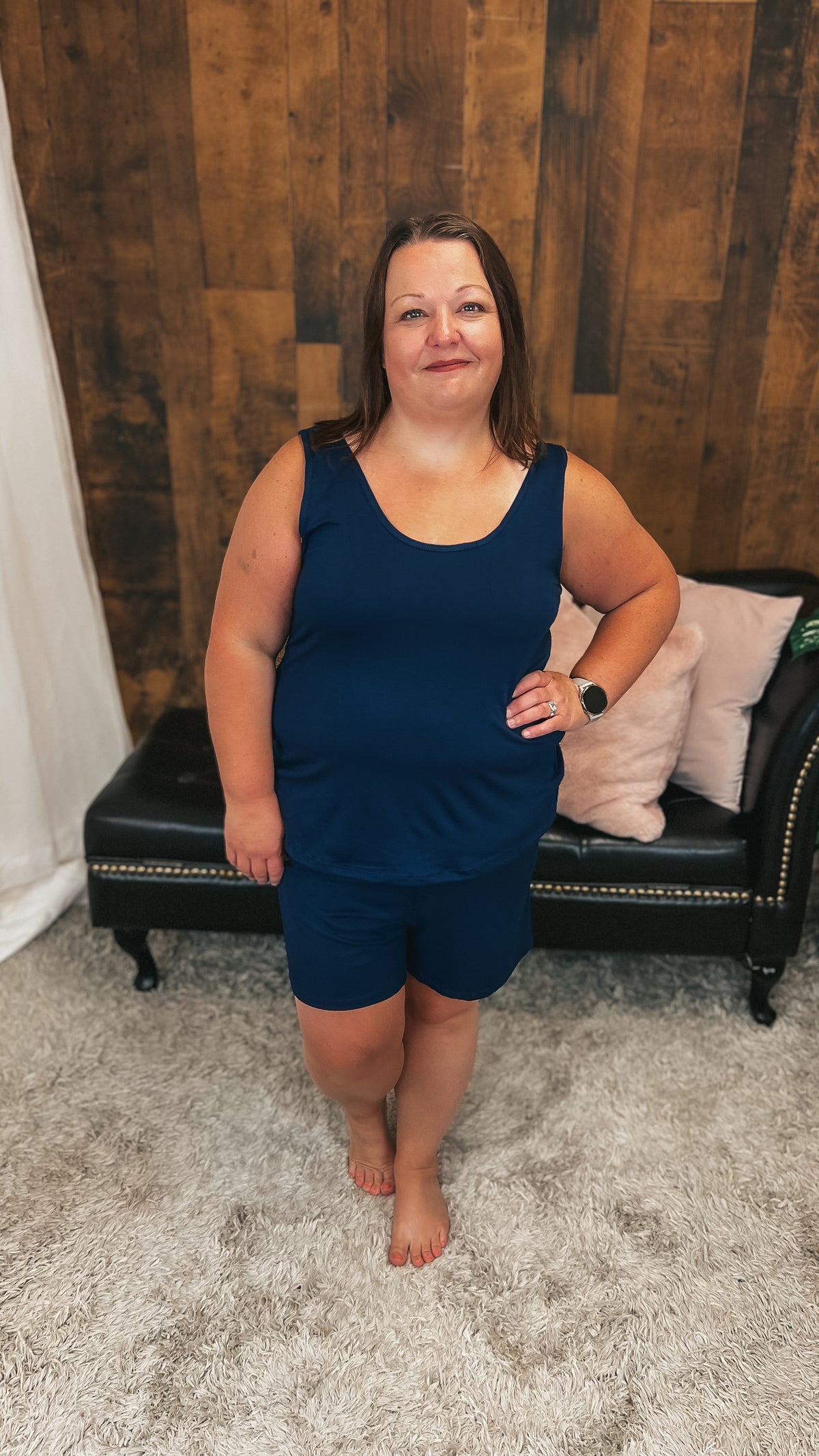 Payton Tank Top Short Set | Navy