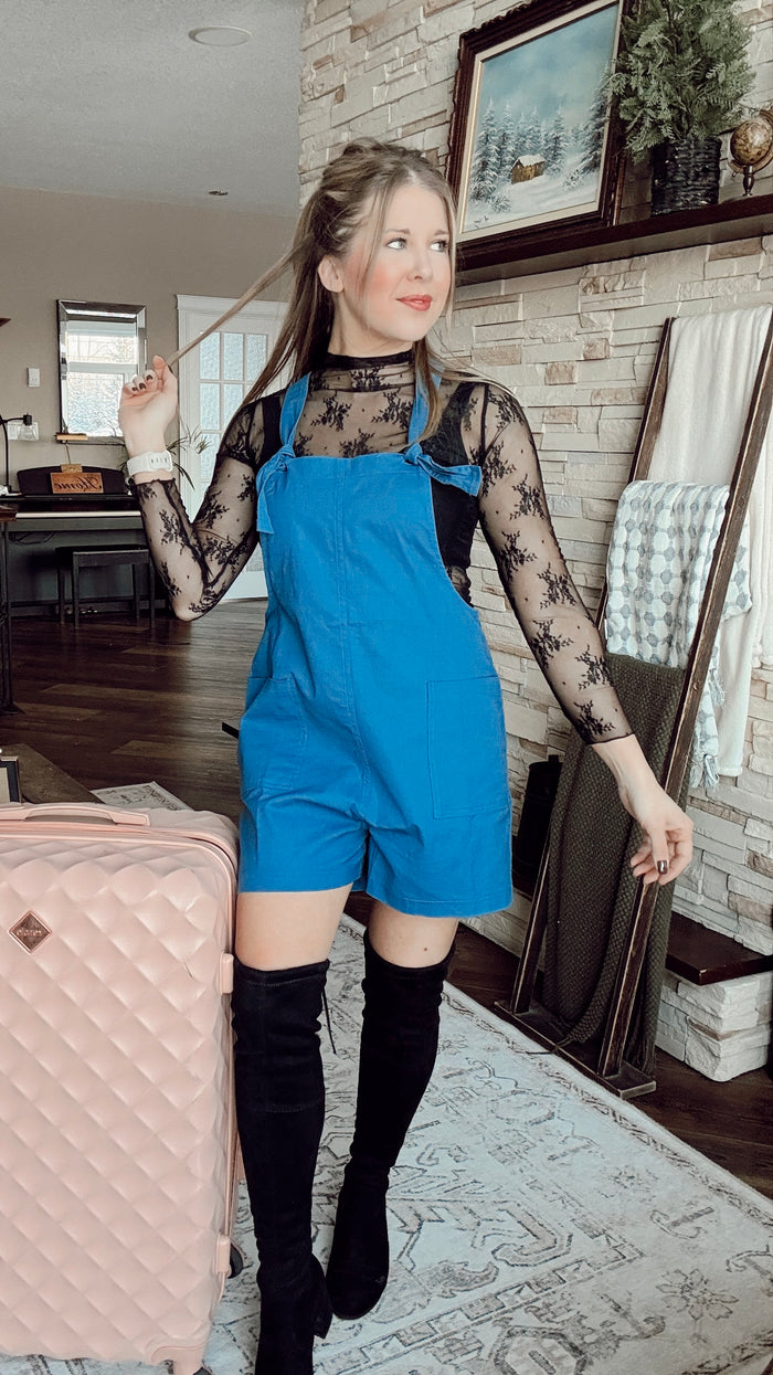 Jamie Short Overall Romper | Navy
