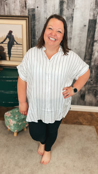 Lynn Stripe Blouse | White
