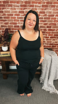 Jodie Wide Leg Jogging Pants | Black