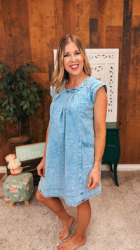 Tracey Denim Sundress | Light Indigo