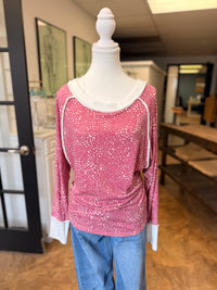 # 36 - Magenta Polka Dot Top | L | SAMPLE SALE