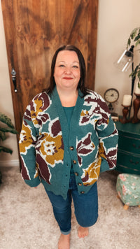 Jessica Floral Cardigan | Forest