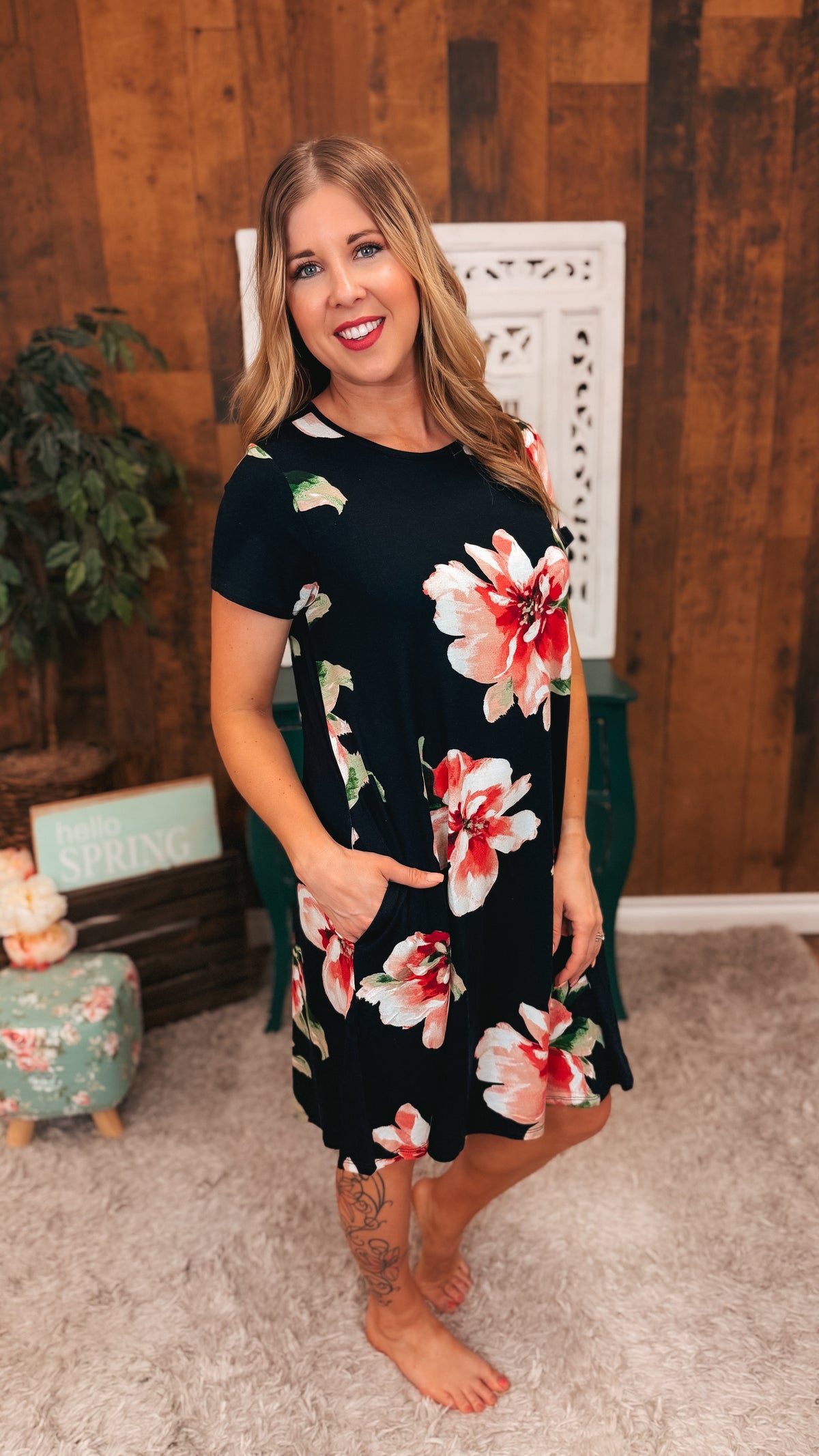 Mariah Floral Sundress | Black