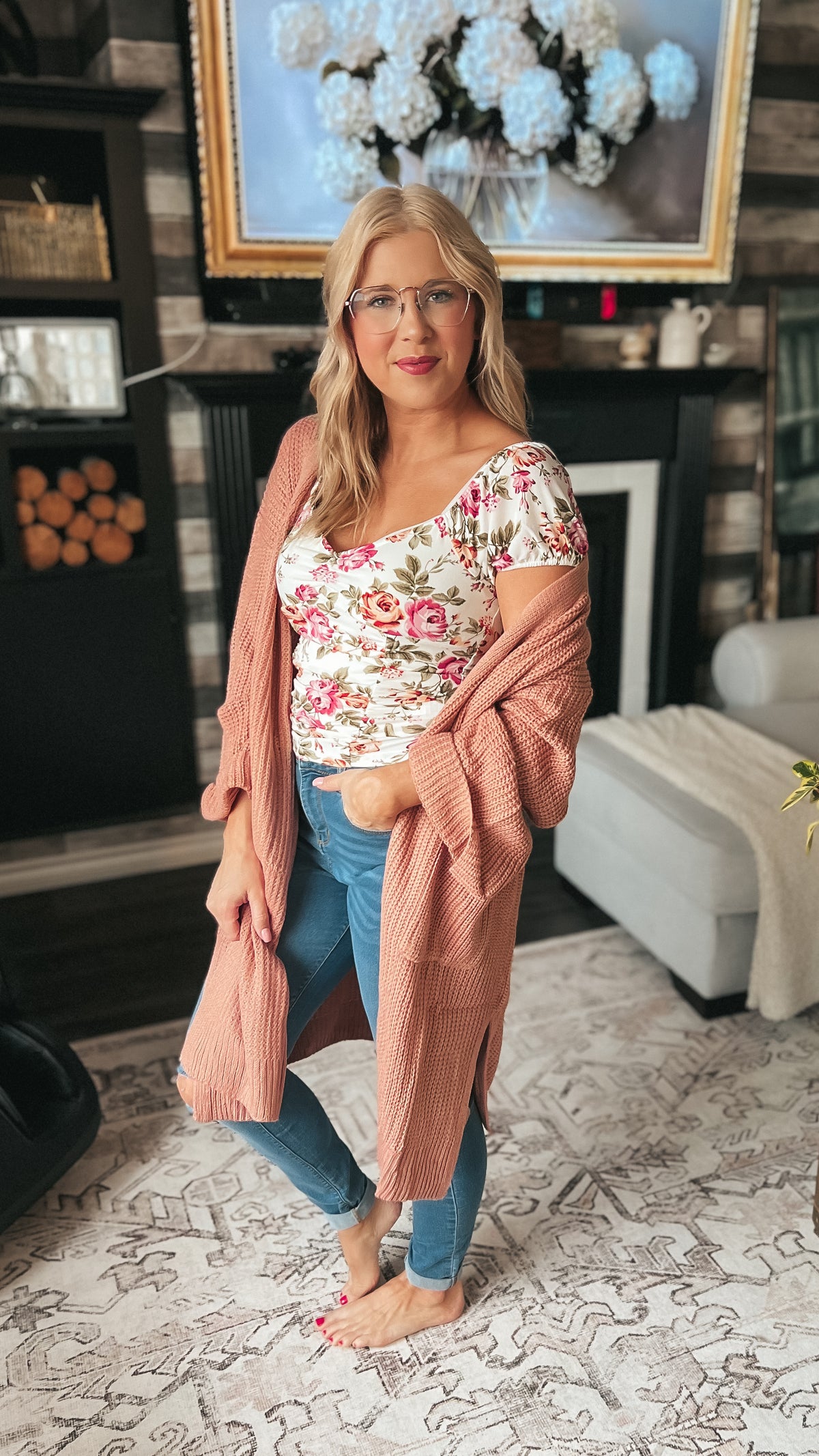 Beverly Oversize Knit Cardigan | Blush