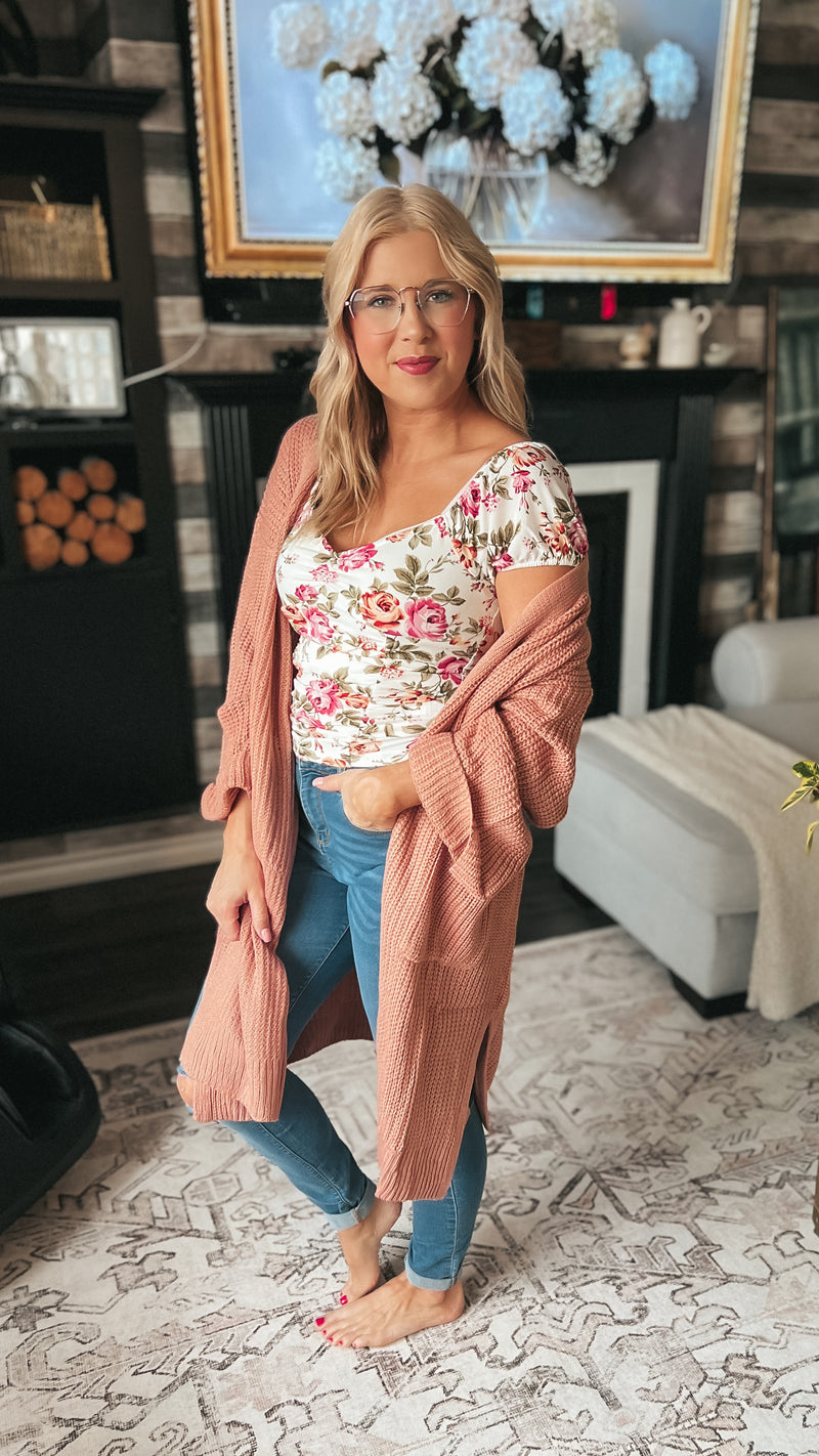 Beverly Oversize Knit Cardigan | Blush
