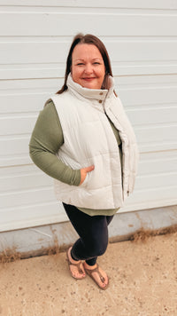 Tori Puffer Vest | Sand Beige