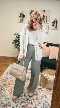 Gracy Pinstripe Dress Pants | Olive