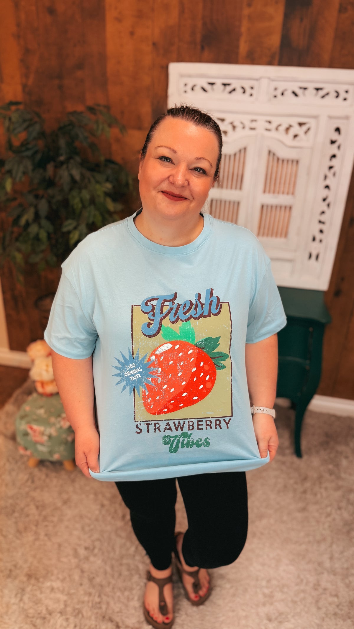 Strawberry Graphic Tee | Blue