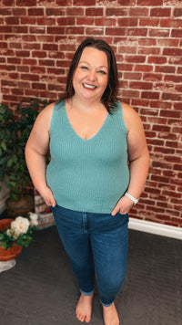 Abigail Knit Tank Top | Sage