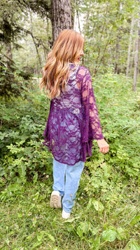 Rosemary Lace Cardigan | Purple