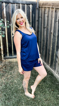 Payton Tank Top Short Set | Navy