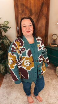 Jessica Floral Cardigan | Forest