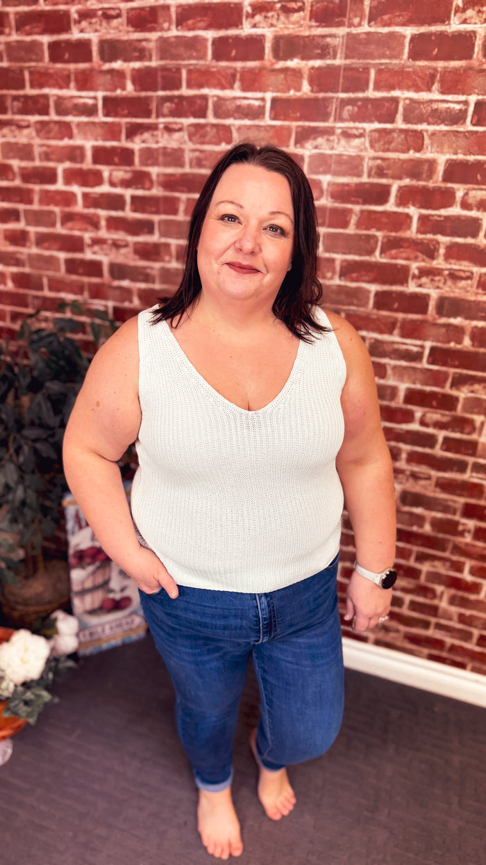 Abigail Knit Tank Top | Ivory