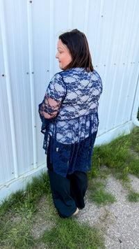 Rosemary Lace Cardigan | Navy