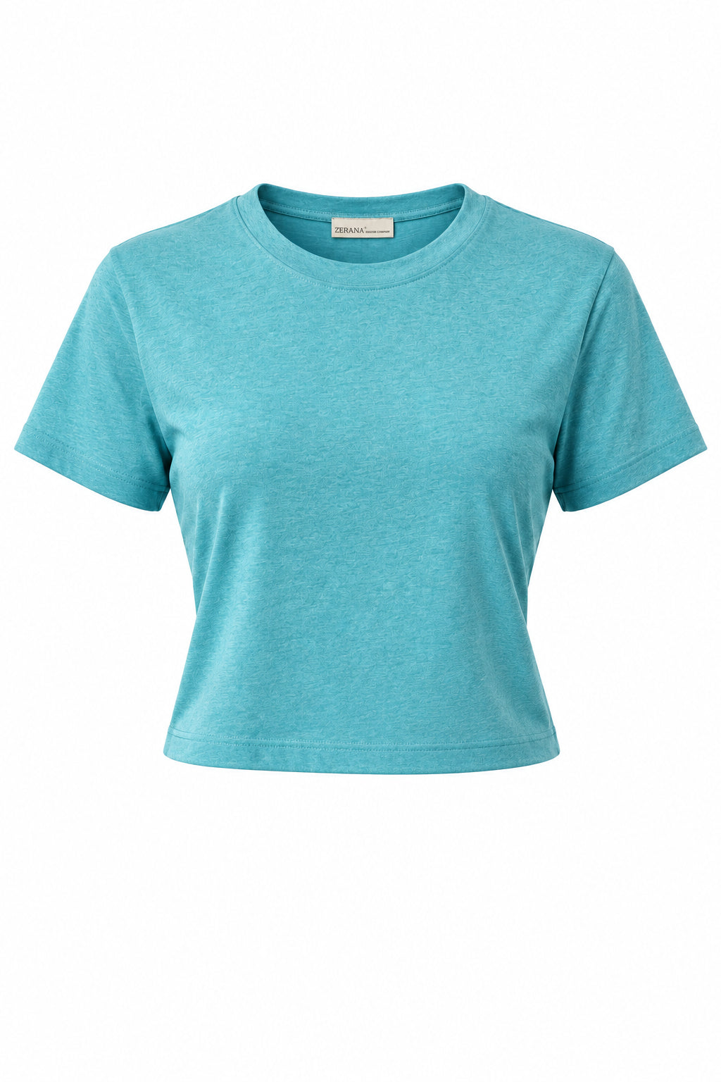 A light blue heathered short-sleeve t-shirt 