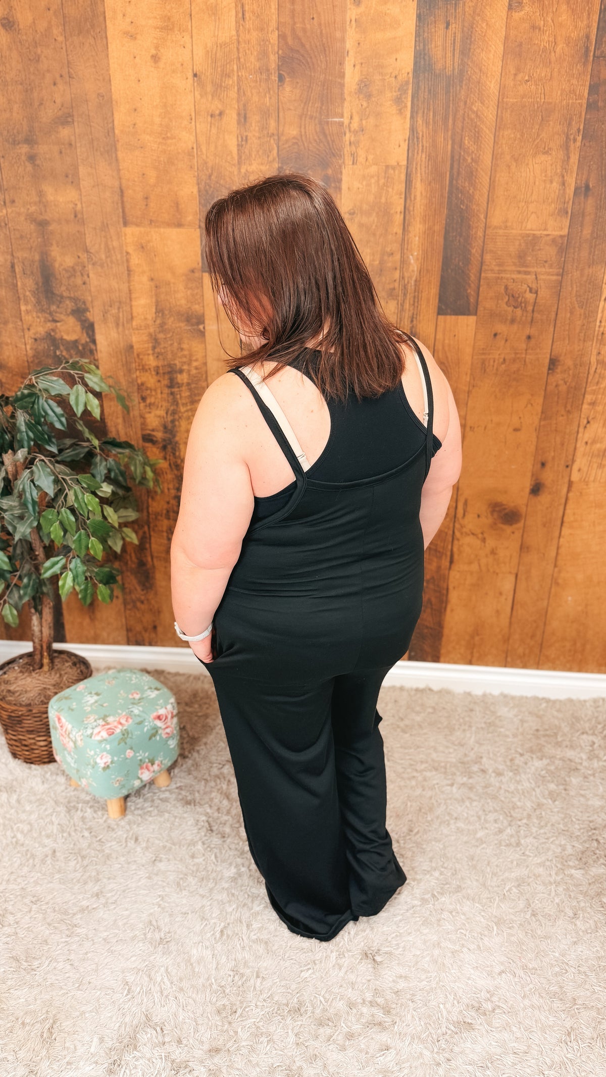 Rebecca Wide Leg Romper | Black