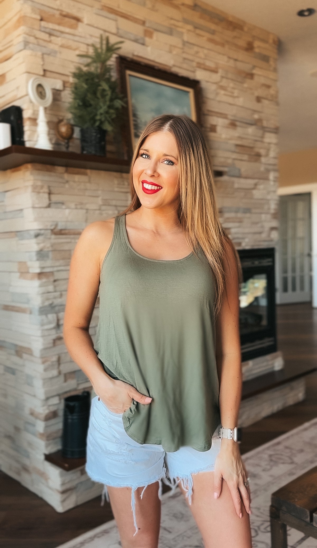 Morgan 2.0 Basic Tank Top | Olive