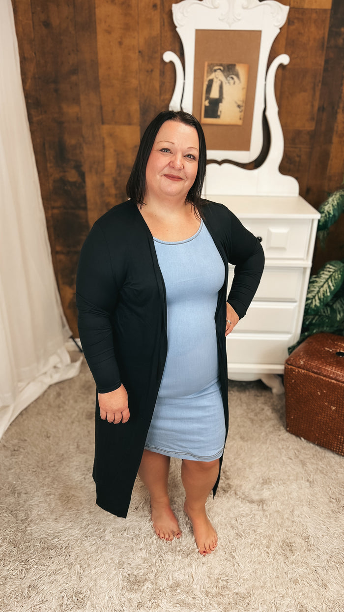 Mary Stretch Denim Dress | Light Blue