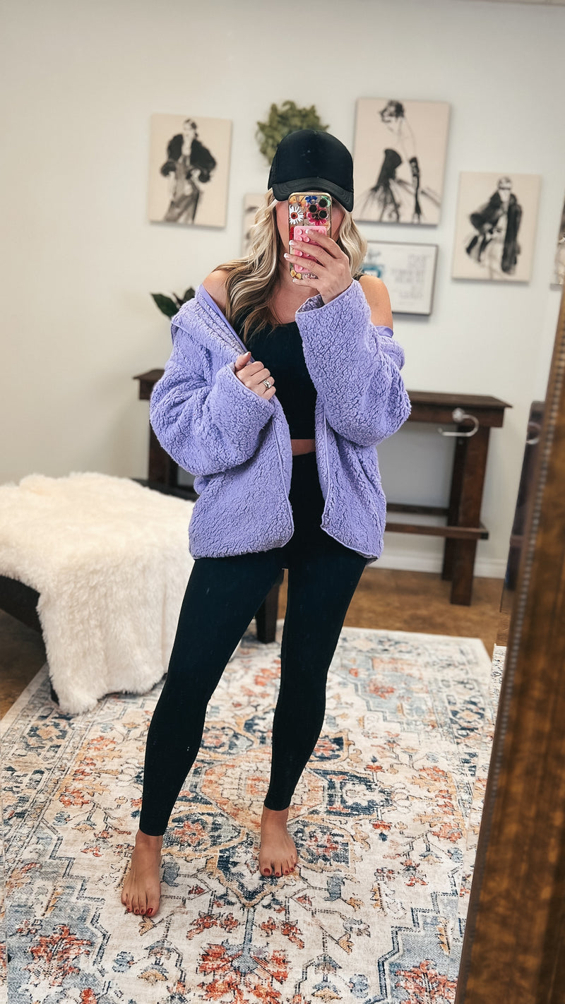 Carla Sherpa Jacket: Lavender *SALE*